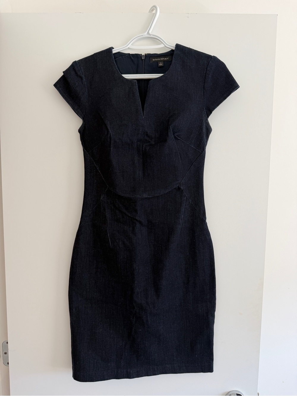 Banana Republic Navy Cap-Sleeve Sheath Dress